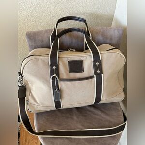Nice! COACH “Heritage” Canvas/Leather Weekender Travel Duffle Bag A1260-F0582